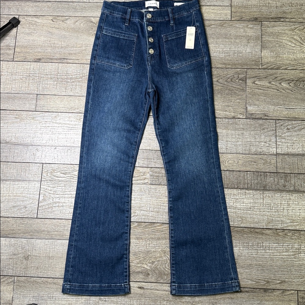 Frame Le Crop Mini Crop Mini Boot  Denim Jeans - Picture 2 of 12